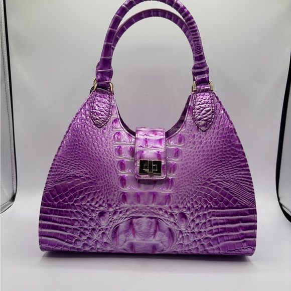 Brahmin Adrian Satchel Lilac Essence Melbourne Leather Bag - Picture 11 of 16